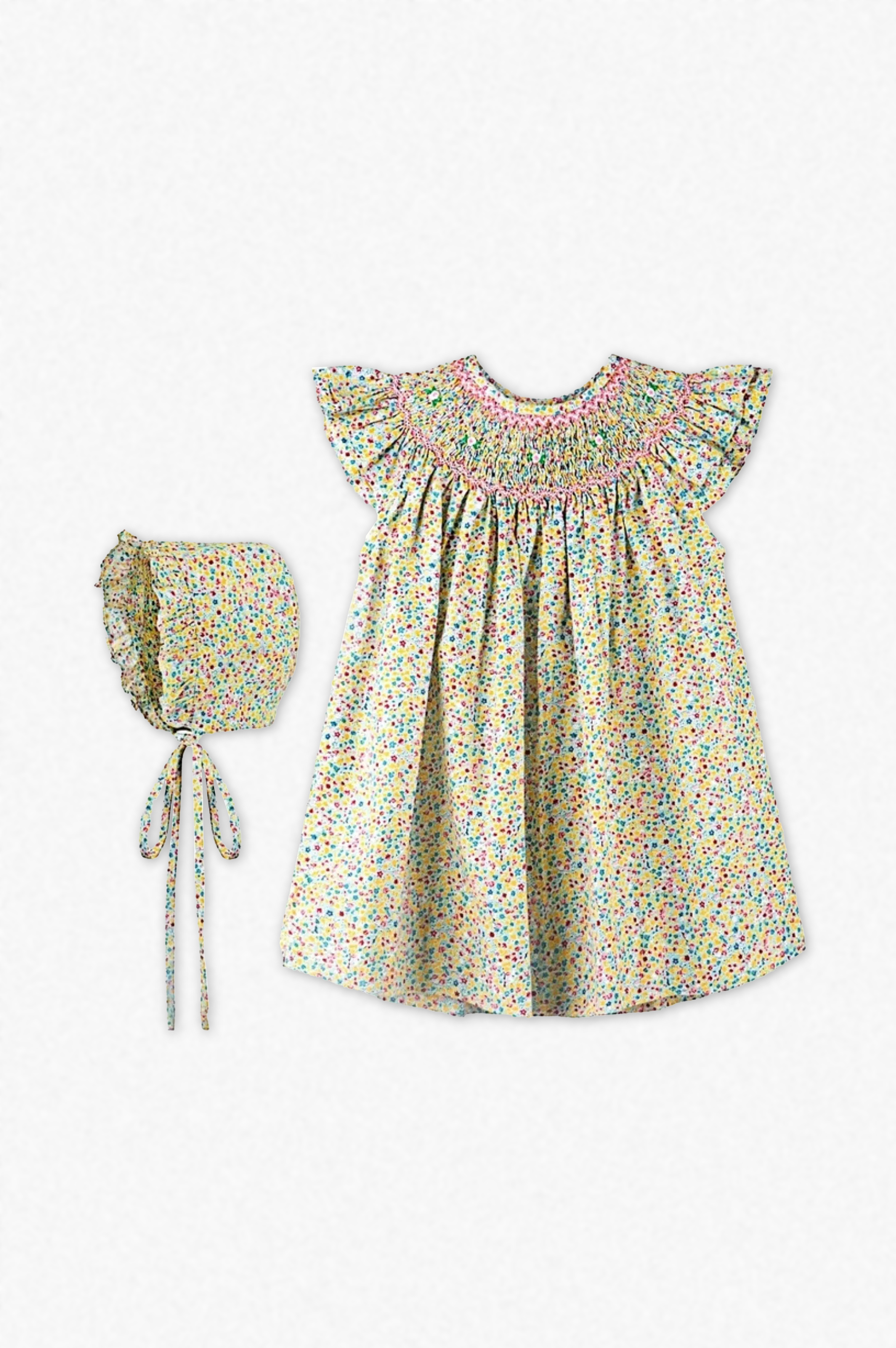 20008-Carriage Boutique Sunshine Floral Baby Girl Dress