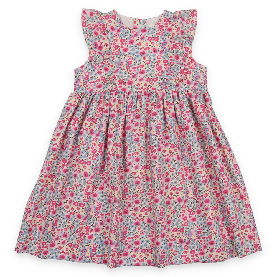 Wholesale Sleeveless Pink Floral Toddler Dress