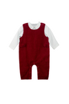 Red Velvet Baby Boy Long Romper & Shirt Set