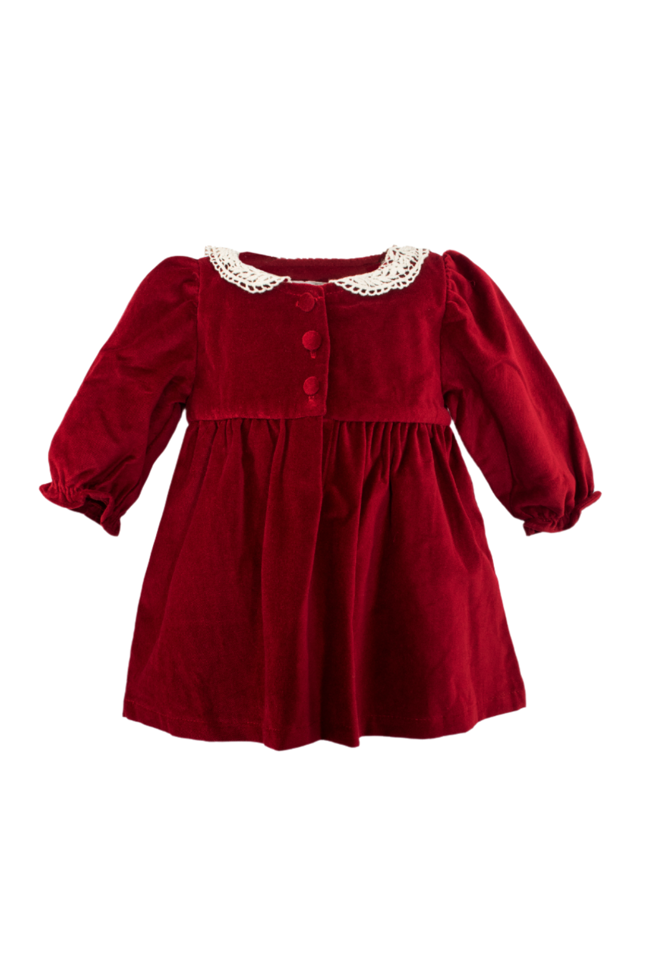 Red Velvet Baby Girl Long Sleeve Dress