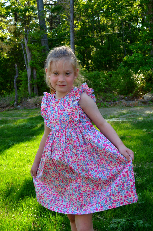 20086T-Sleeveless Pink Floral Toddler Girl Dress