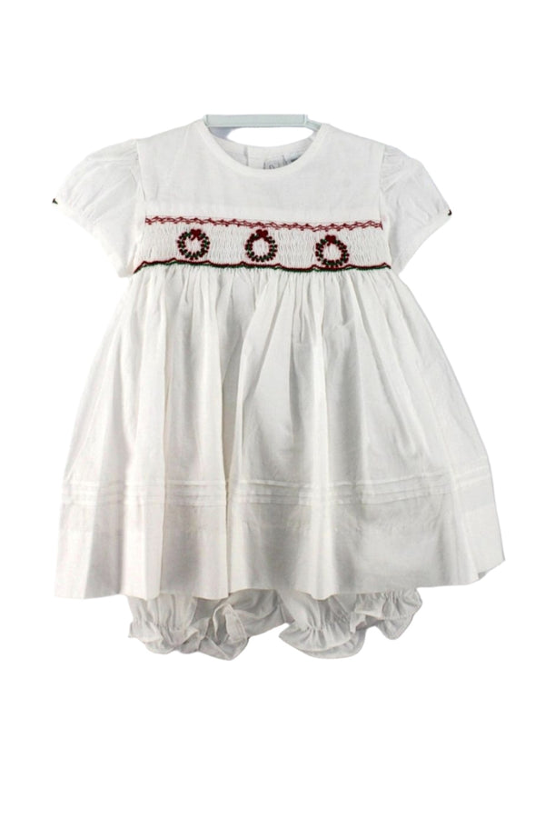 10059-Smocked Ribbon Plaid Button Down Toddler & Youth Dress