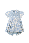 Blue Shortsleeve Baby Toddler Dress With Panty