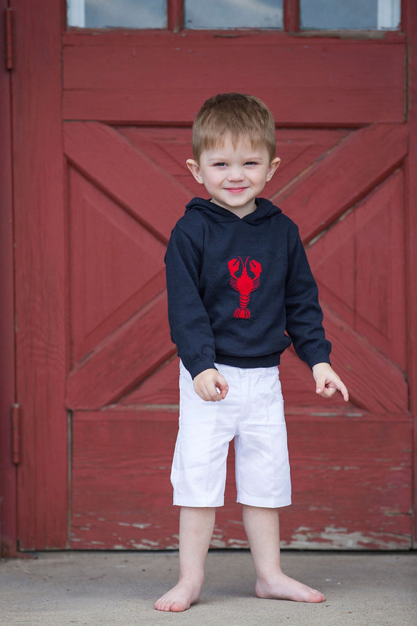 Kickin Crawfish Zip Back Navy Toddler Sweater 2