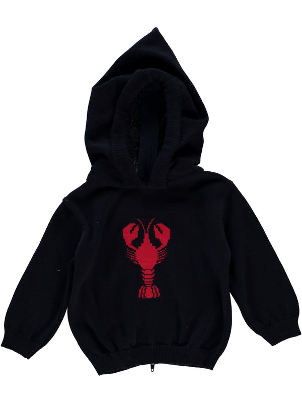 Kickin Crawfish Zip Back Navy Toddler Sweater