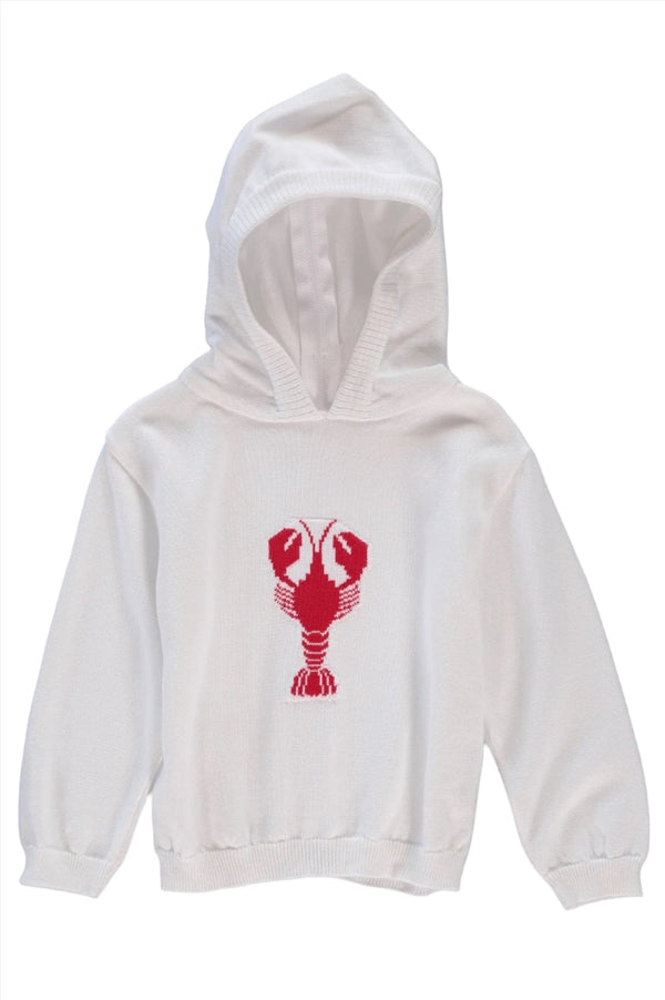 Kickin Crawfish Zip Back White Toddler Sweater 