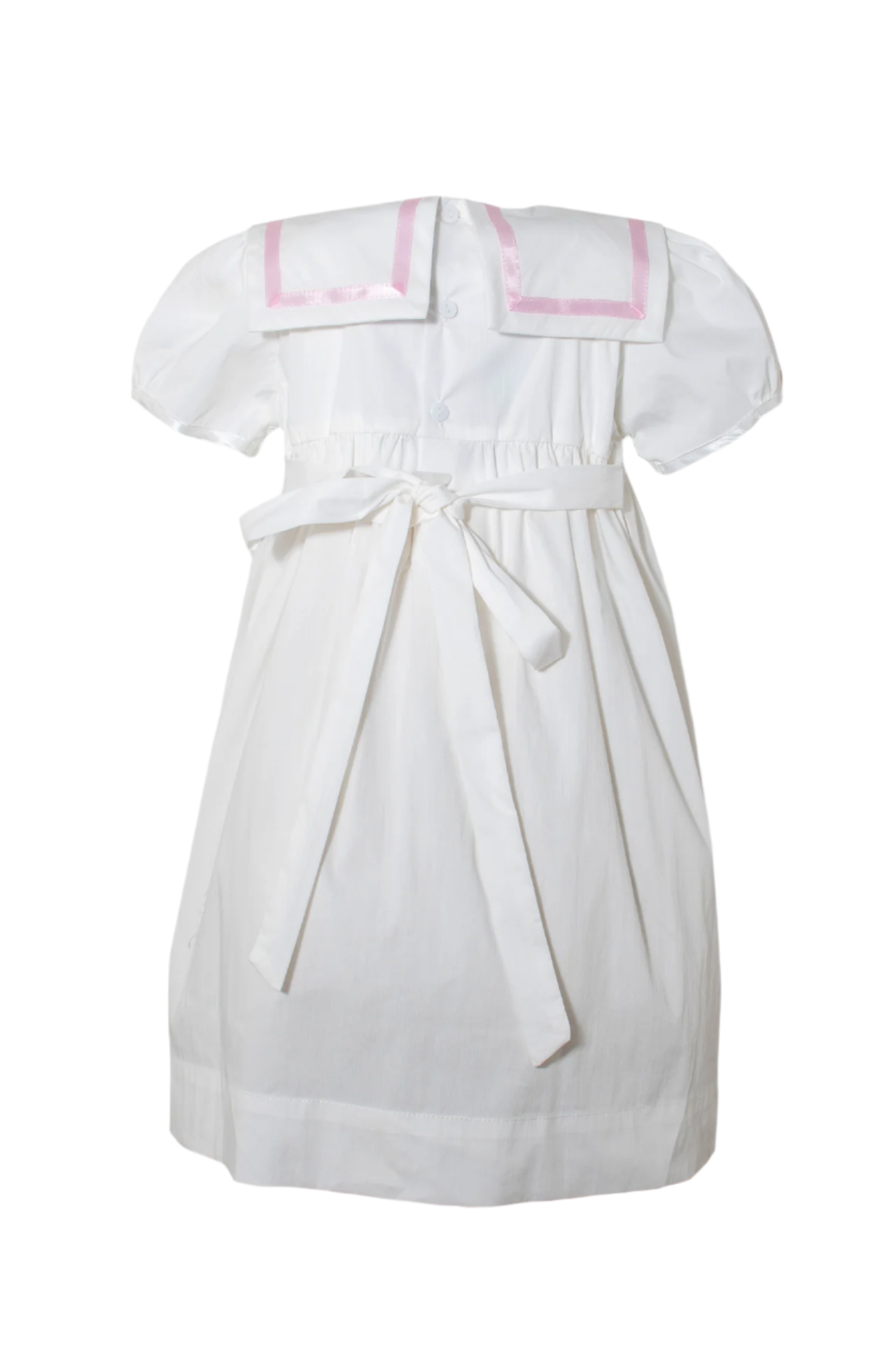 Short Sleeve White & Pink Baby & Toddler Dress 4