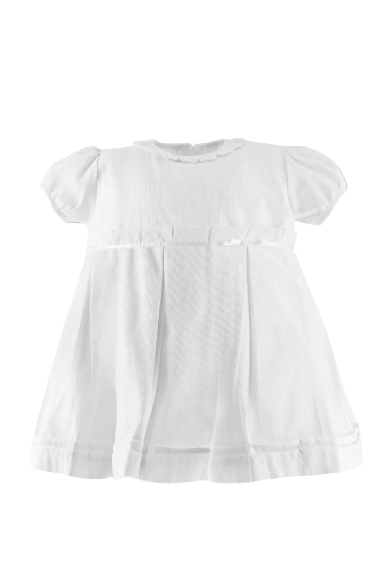 White Classy Pique Baby Girl Dress White - Imagewear