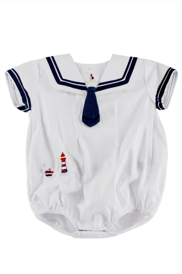 Wholesale Nautical Baby Boy Bubble Romper with Hat - Imagewear