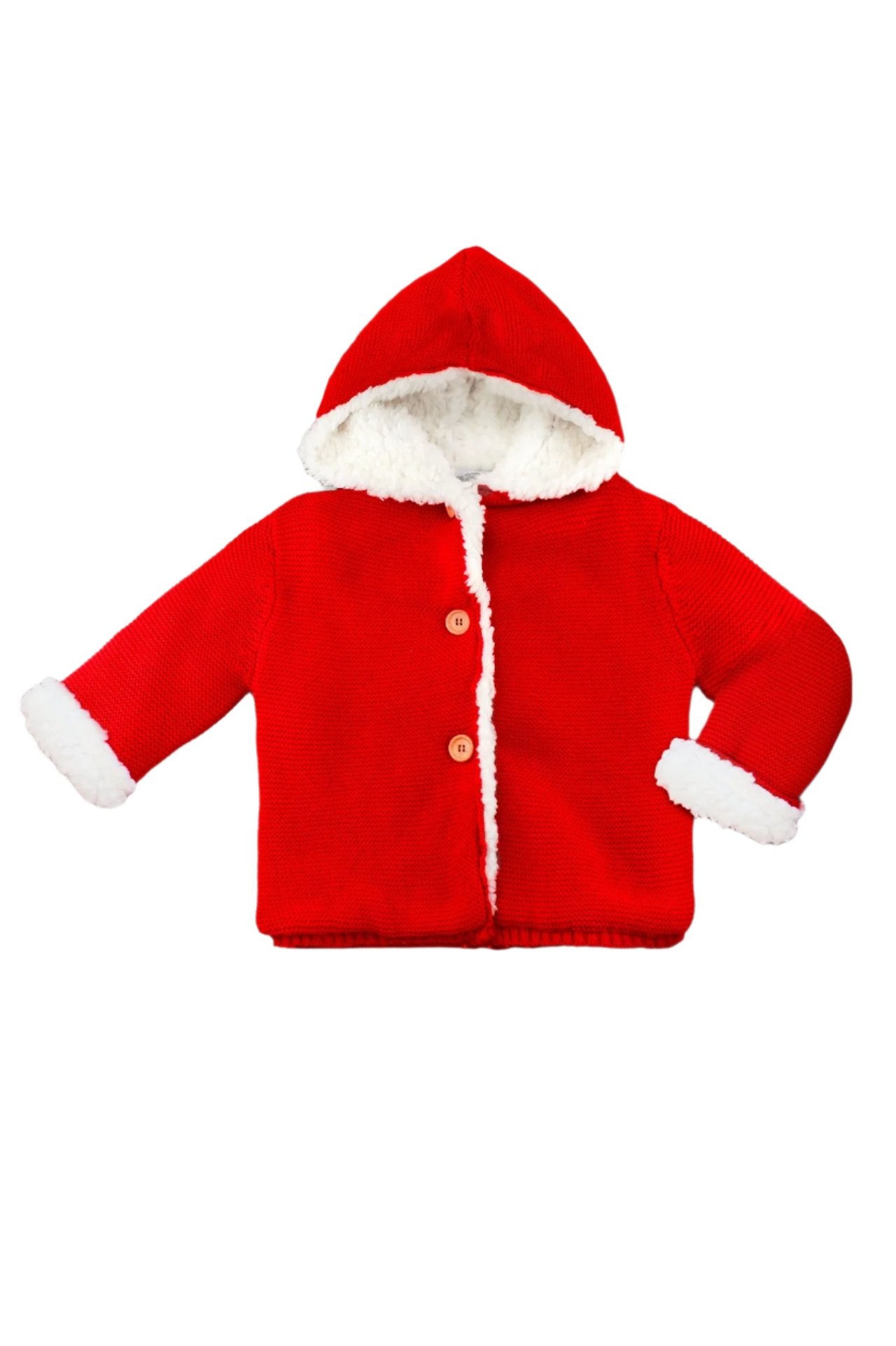 Wholesale Red Baby Hooded Sherpa-Lined Jacket