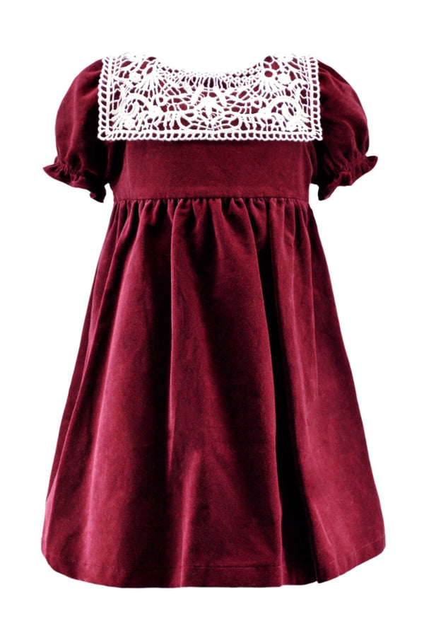 Red Velvet Girl Short Sleeve Toddler & Youth Dress