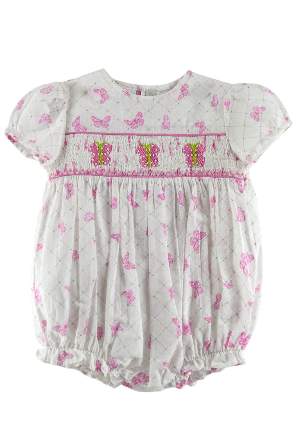 Wholesale Smocked Butterfly Baby Girl Bubble Romper - Imagewear